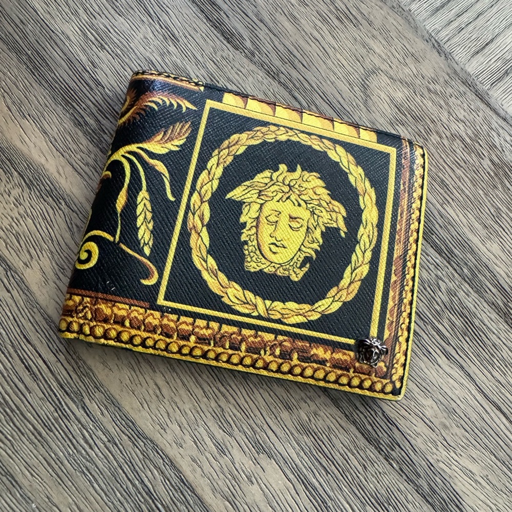 Versace Gold and Black Medusa wallet